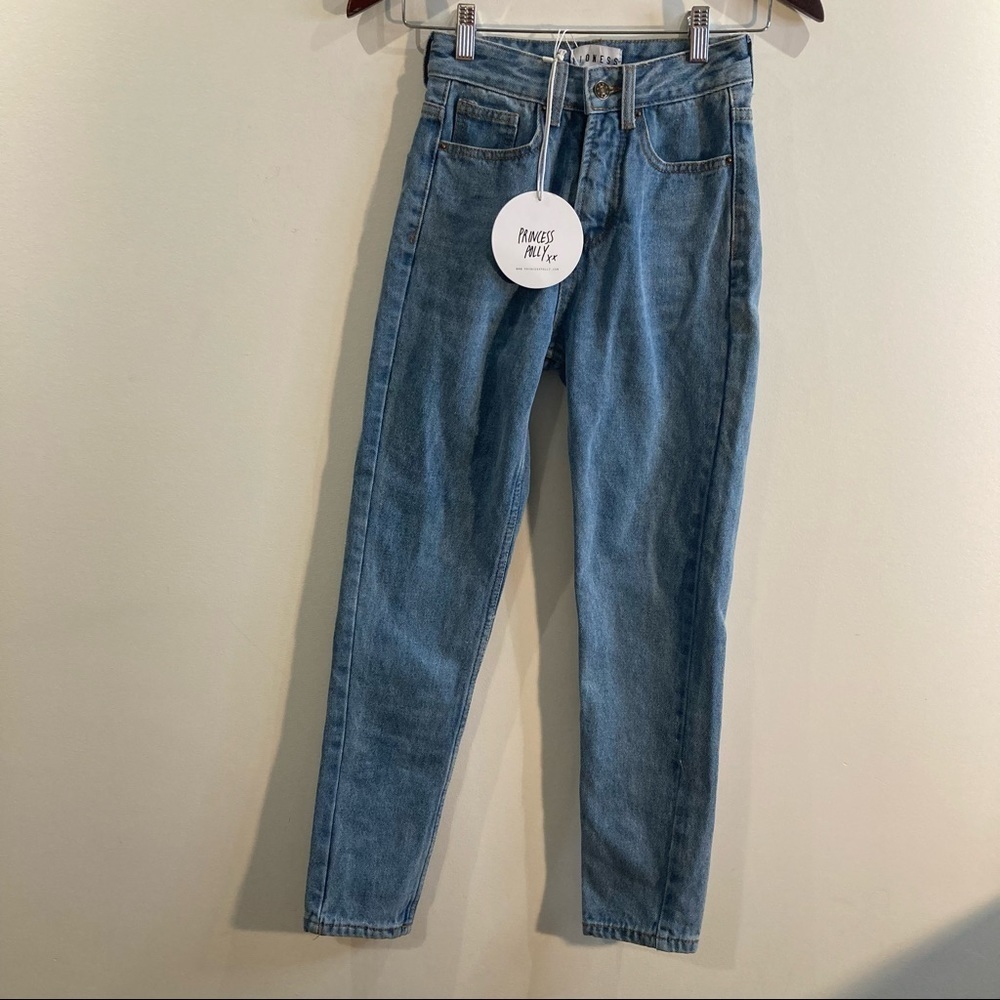 PRINCESS POLY SZ 0 Lioness High Rise Gemini Mom Light Mid Wash Jeans NWT